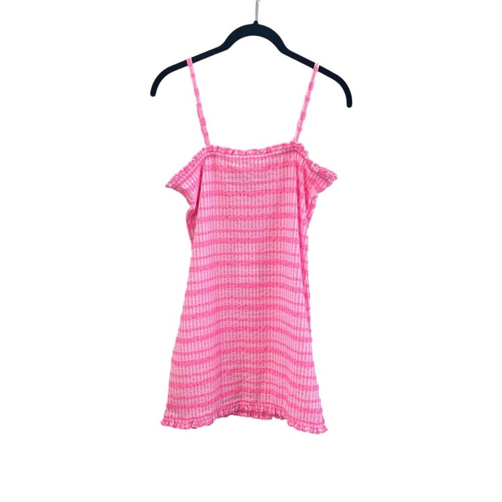 Mikoh Neon‎ Pink And White Plaid Crinkle Dress Swim Cover Up Size XS